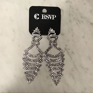 RSVP Silver Sparkle Dangle Earrings